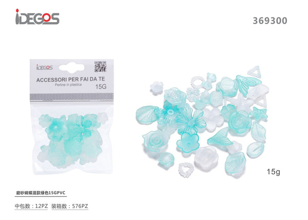 Perline decorative in plastica, forme assortite, 15 g