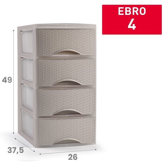 CASSETTIERA EBRO RATTAN 4 CASSETTI 26X37.5X49CM MARRON