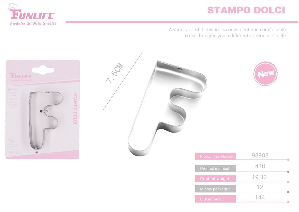 Stampo per biscotti a forma di lettera F