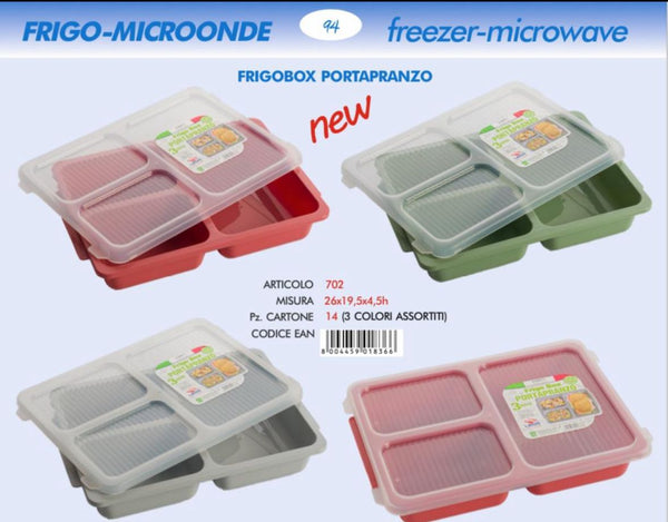 LEGA BOX PORTAPRANZO PLASTICA ASS. 1=26X19.5XH4.5CM