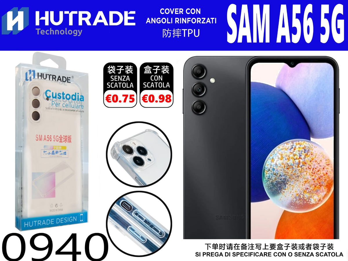 COVER TRASPARENTE CON BORDI ANTIURTO A56 5G – 0940 014350
