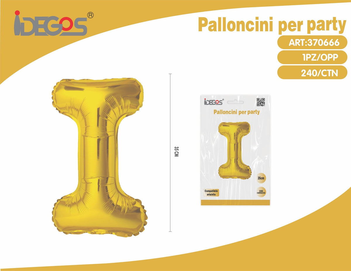 Palloncino Lettera I Oro 35cm