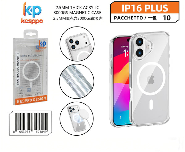 Custodia per iPhone 16 Plus – magnetica, in acrilico