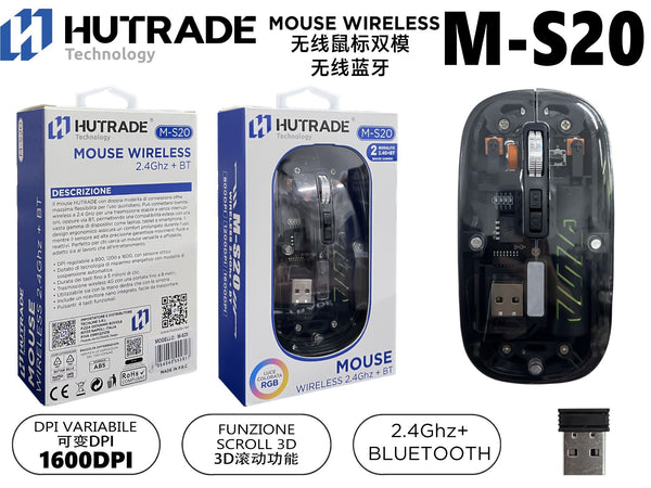 M-S20 MOUSE WIRELESS TRASPARENTE