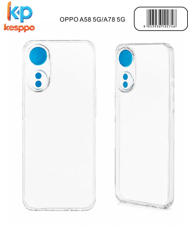 Custodia per OPPO A58 5G / A78 5G – trasparente, in silicone, con aperture sagomate