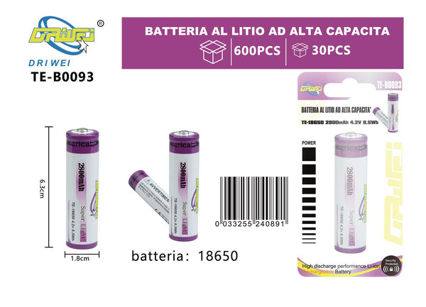 Batteria ricaricabile al litio