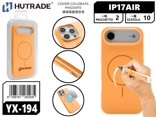 YX-194 COVER COLORATA MAGSAFE IP17 AIR ARANCIONE