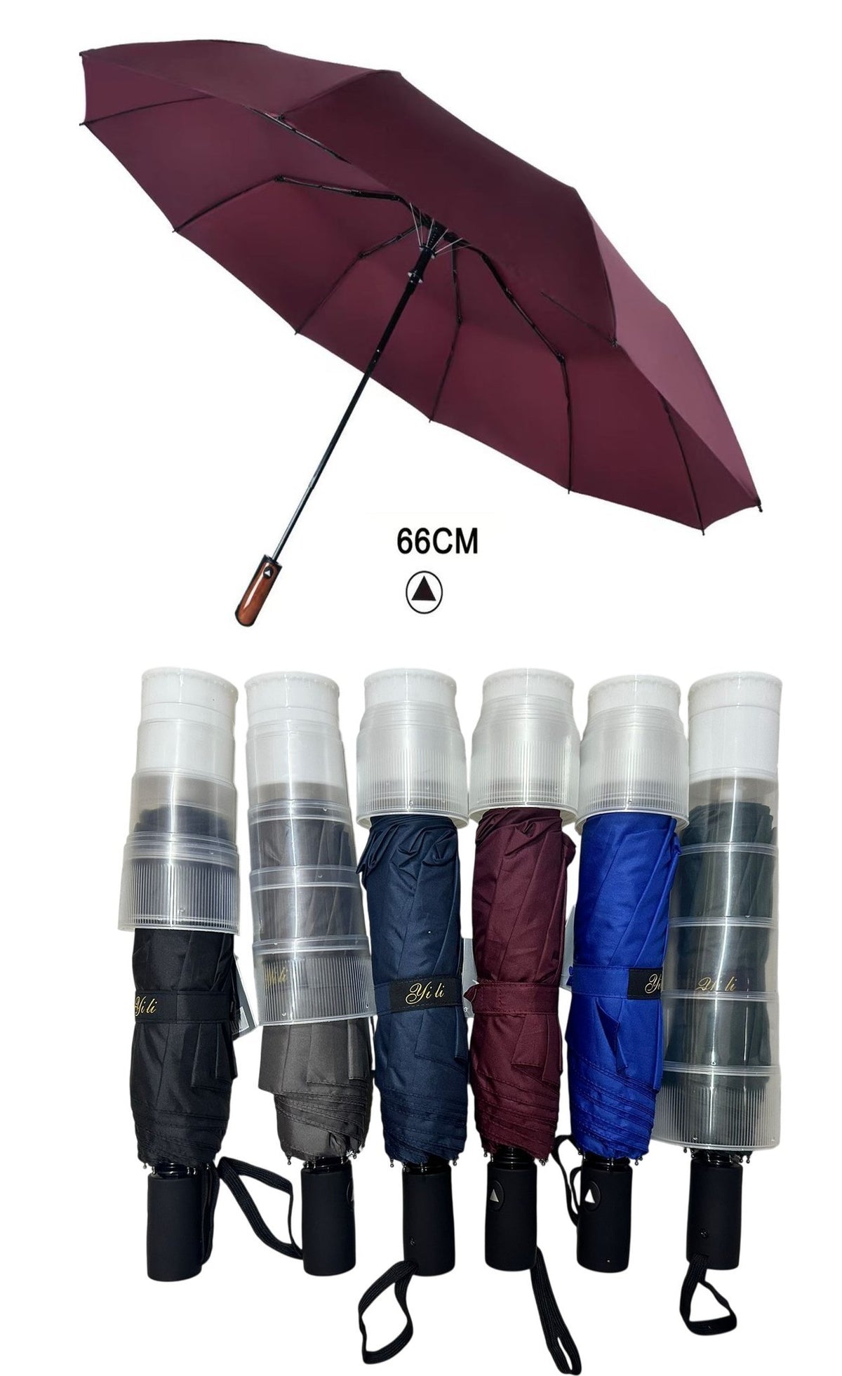 Ombrello pieghevole con custodia rigida trasparente 6333GR