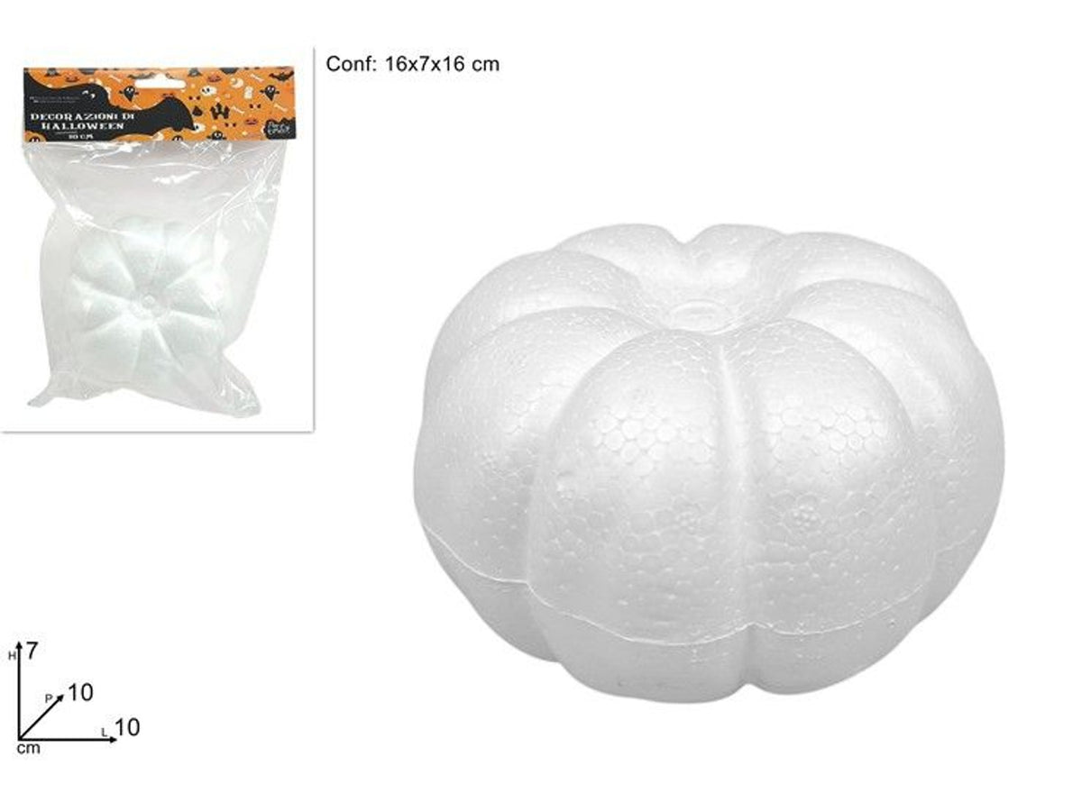Zucca bianca in polistirolo per découpage 10 cm