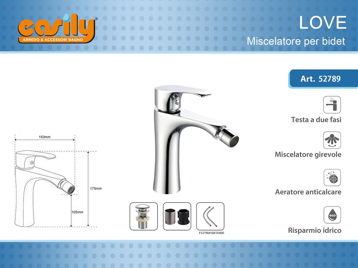 Miscelatore monocomando per bidet LOVE
