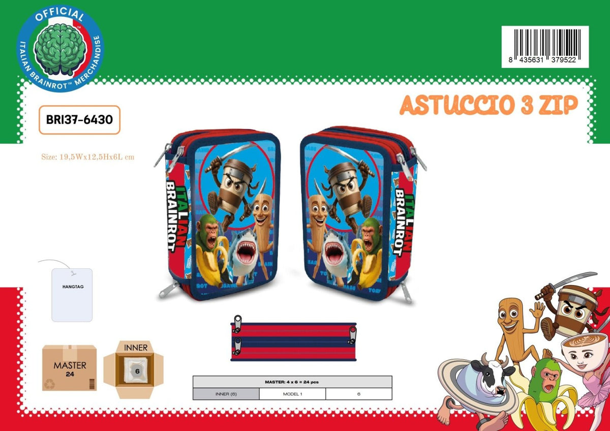 Brainrot Boy 3 Zip Pencil Case Bri376430