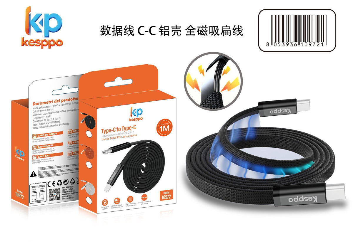 Cavo USB-C-USB-C magnetico di nylon