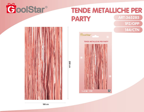 Tenda decorativa a frange metallizzate, oro rosa, 18 anni oro rosa