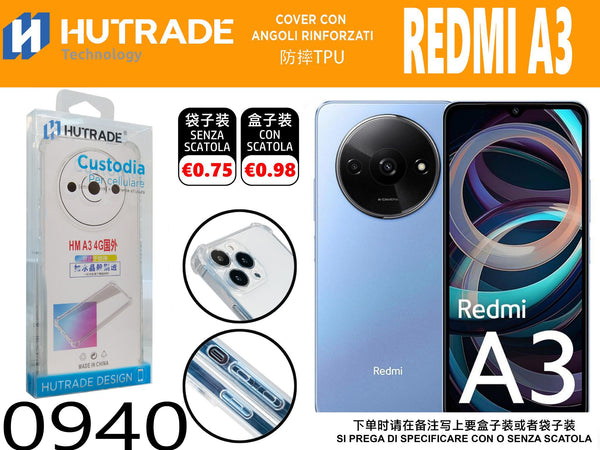 COVER TRASPARENTE BORDO ANTIURTO REDMI A3 2024 – 0940 014326