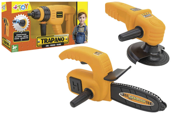 Set motosega e trapano giocattolo con accessori 40749