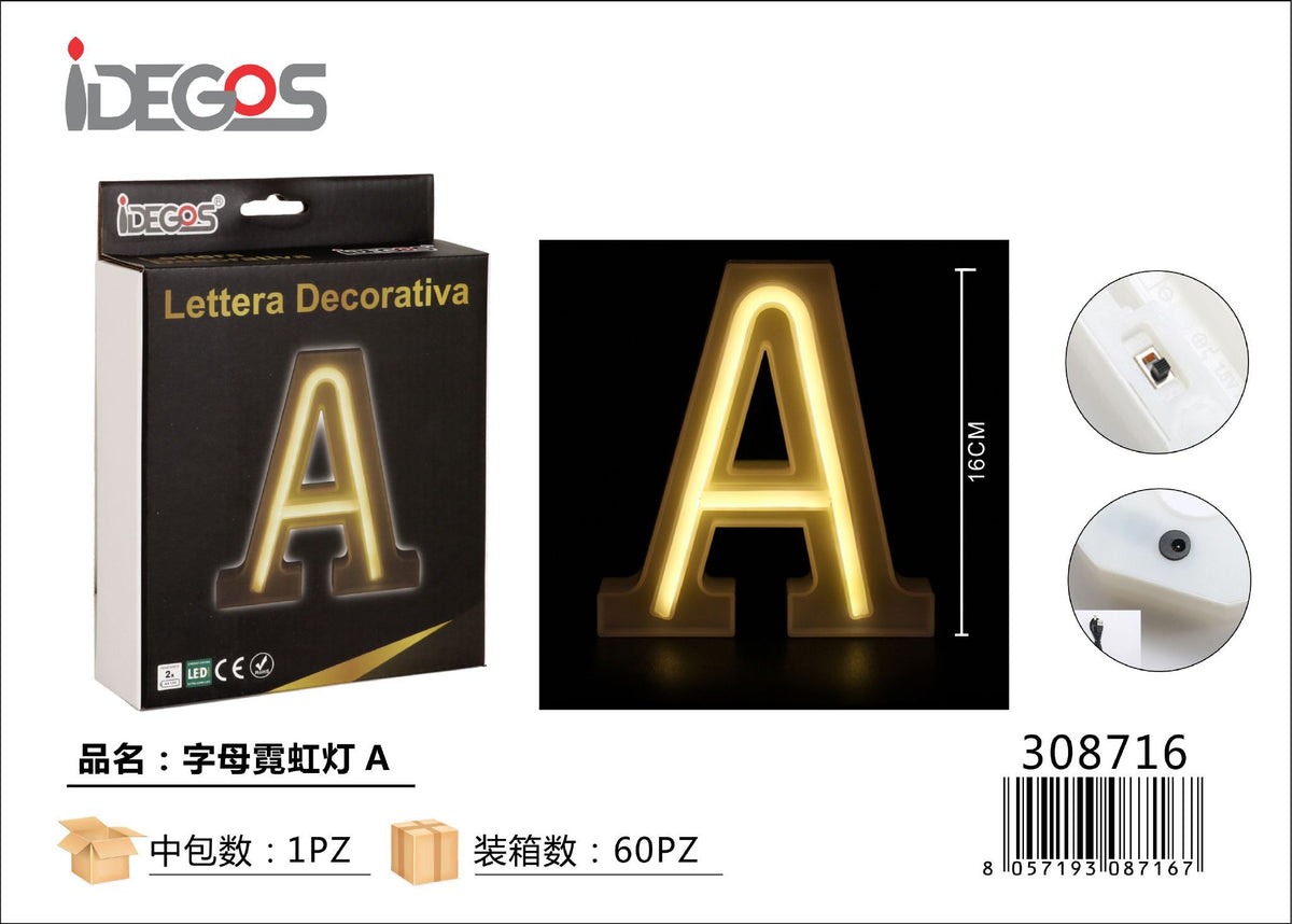 Lettera e simbolo luminosi