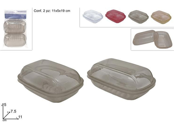 DUESSE PORTASAPONE SET 2PZ TRASPARENTE PLASTICA ASS.