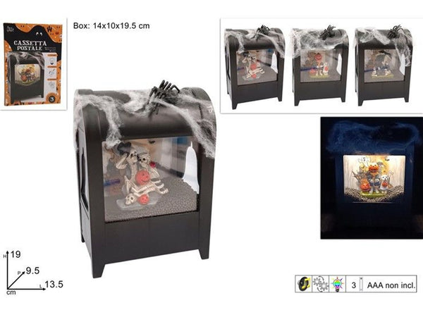 Cassetta postale decorativa Halloween con luce e musica