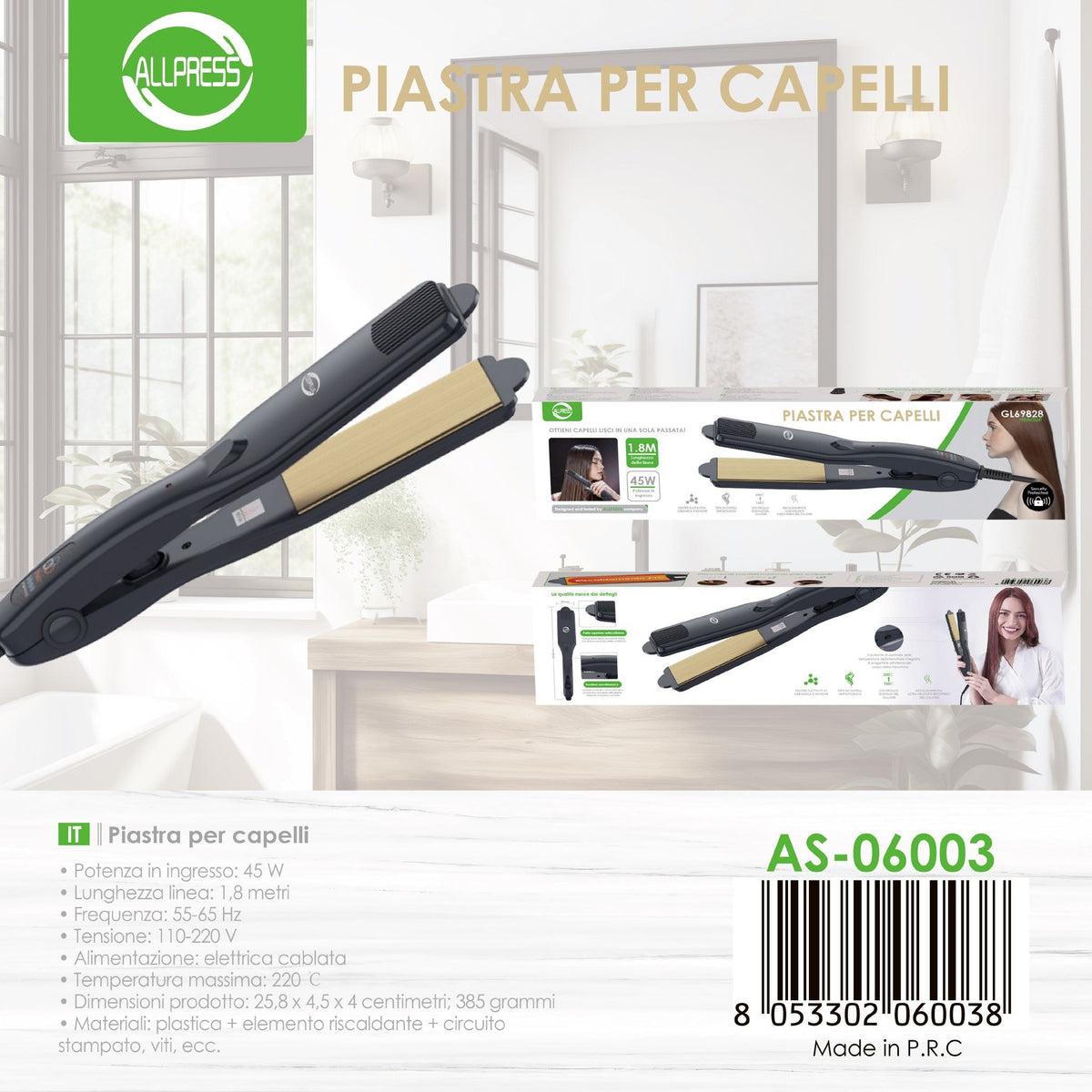 Piastra per capelli