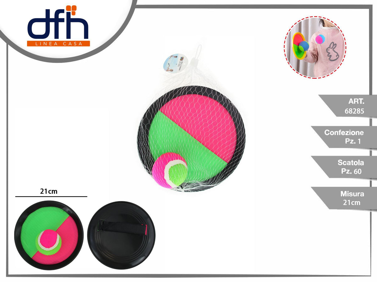 Set racchette a strappo con pallina da 21 o 18,5 cm
