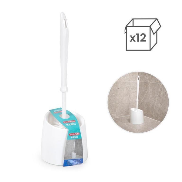 PORTA SCOPINO BASIC PLASTICA 11.5X11.5X36.5CM BIANCO