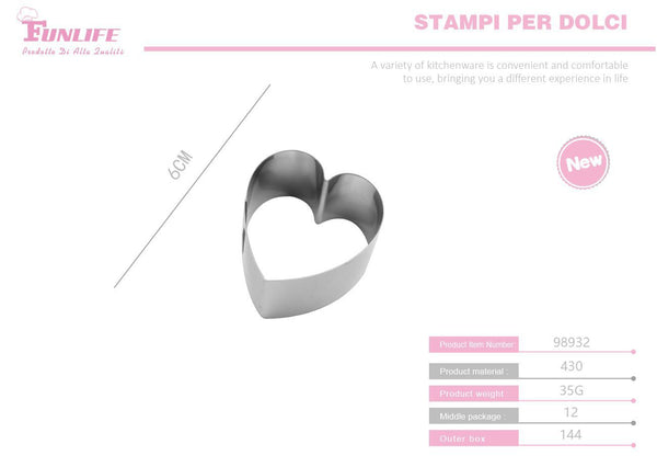 Stampo per biscotti, forma cuore, serie 4H