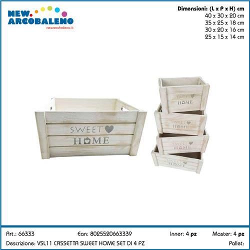 ARCOBALENO SET 4PZ CASSETTA IN LEGNO SHABBY