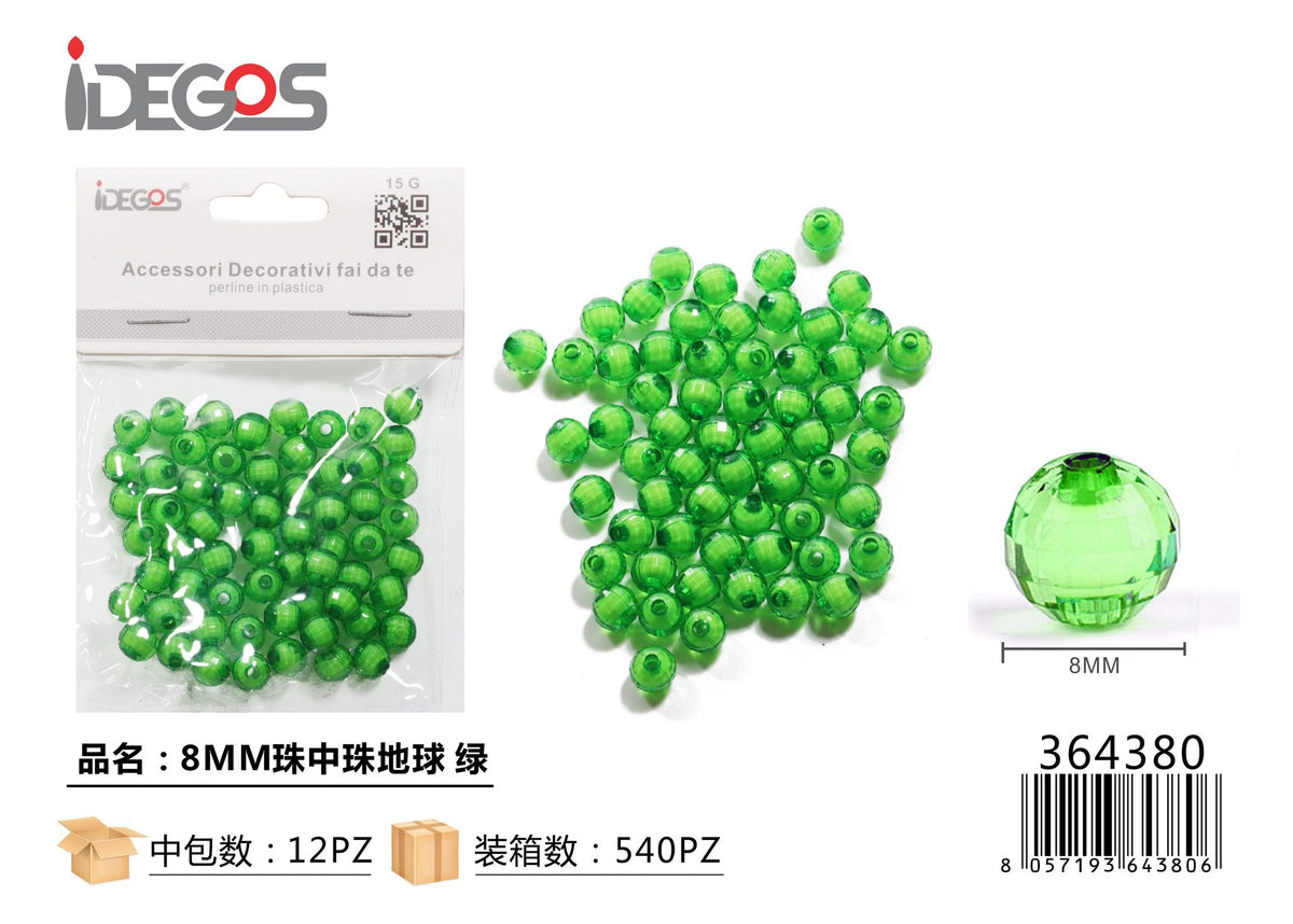Perline decorative modello globo, 8 mm