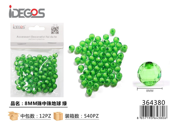 Perline decorative modello globo, 8 mm