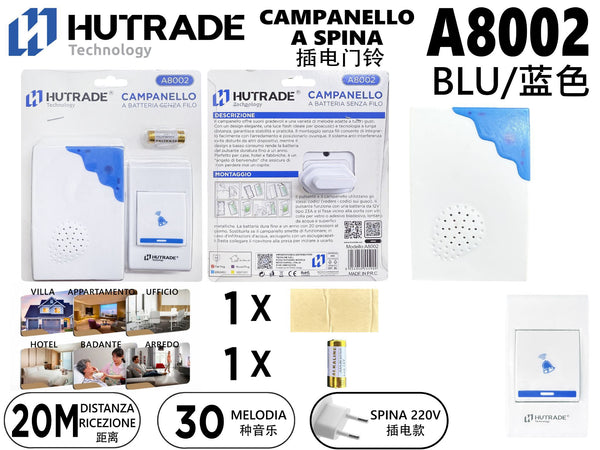 CAMPANELLO SENZA FILO A CORRENTE – A8002