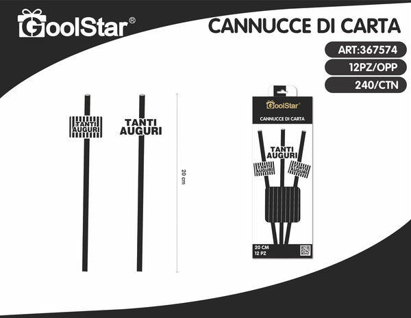 Cannucce di carta, calcio bianco e nero