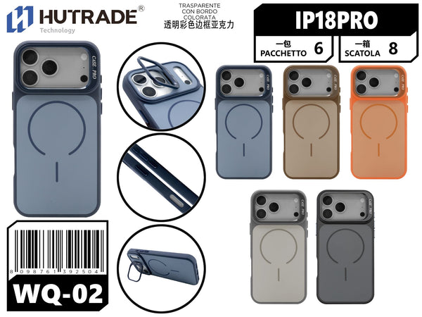 WQ-02 COVER COLORATA MAGSAFE CON SUPPORTO IP18 PRO