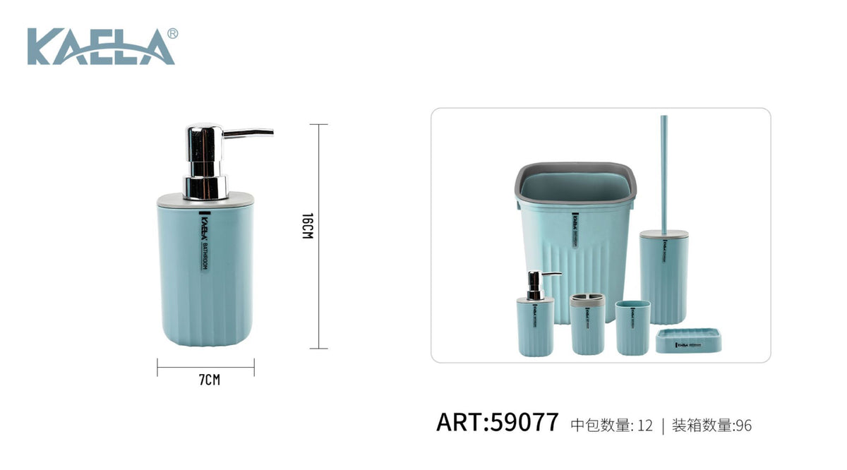 Dispenser per sapone YS210317-1, azzurro, motivo a onde