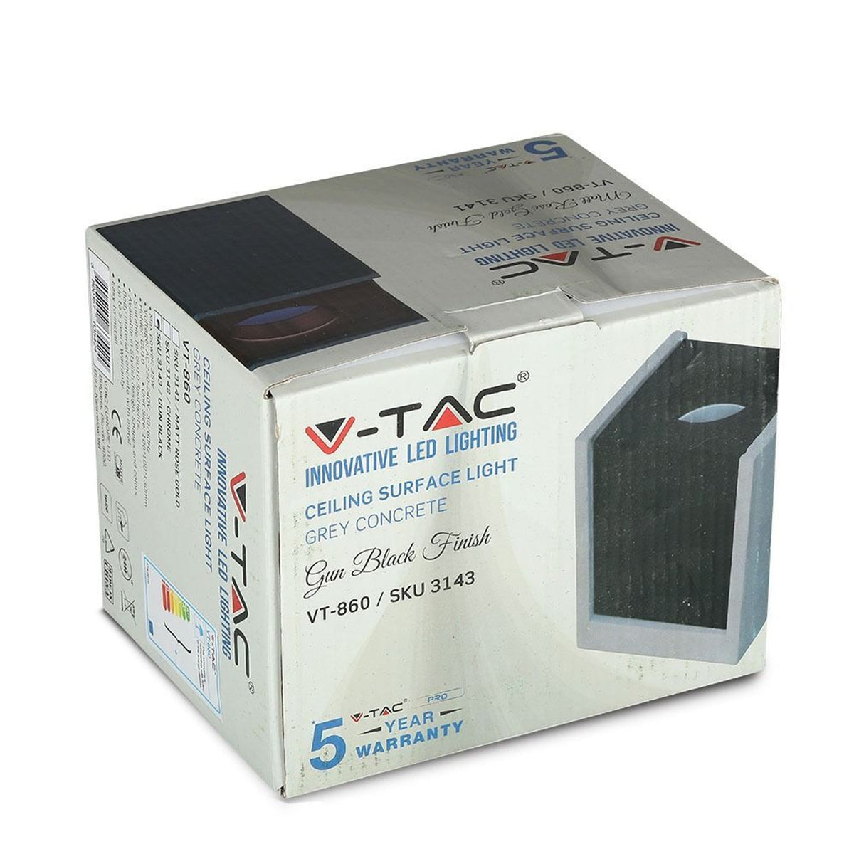 Portafaretto V-TAC GU10 in cemento grigio