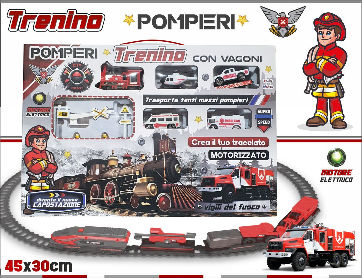 Pista o garage giocattolo – PISTA TRENO POMPIERI INT0895