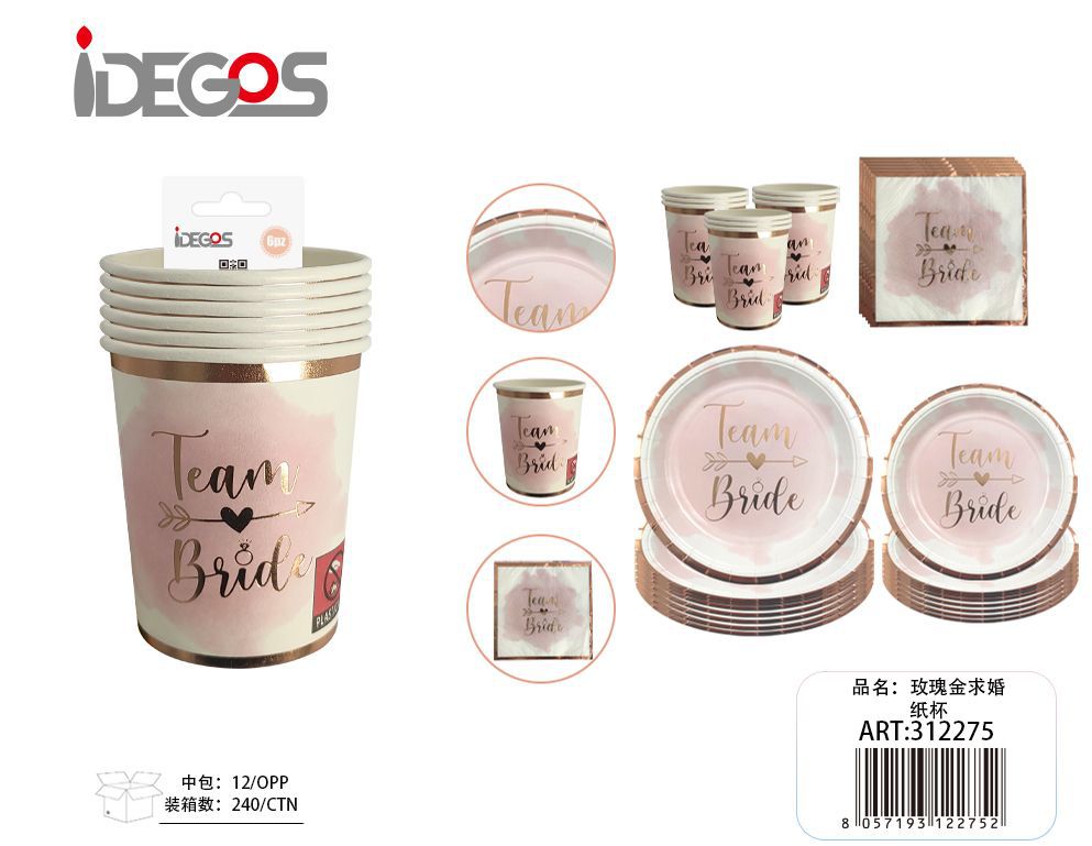 Bicchieri di carta futura sposa 6 pezzi