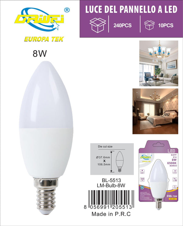 Lampadina decorativa a candela — 8 W, E14