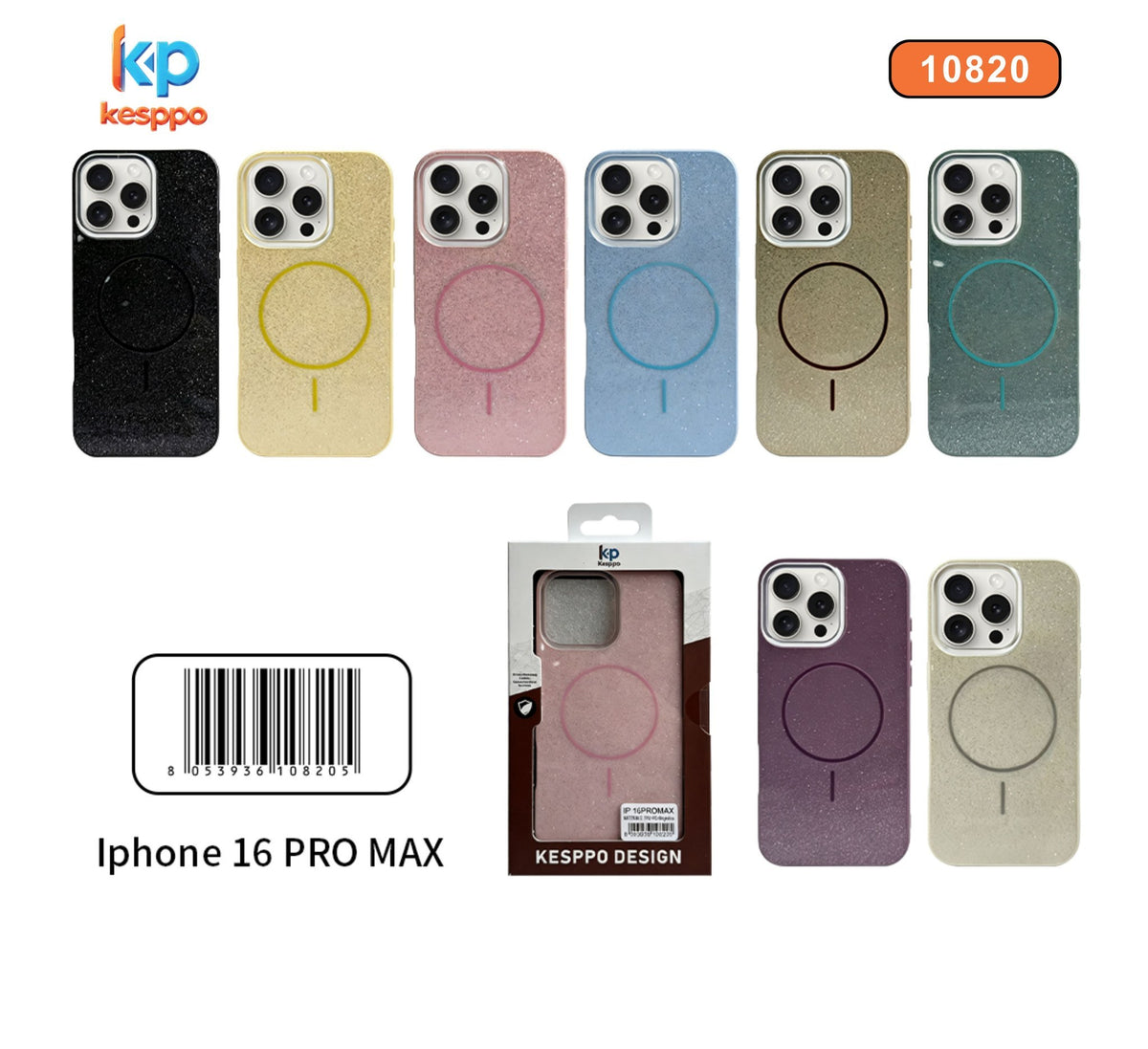 Custodia per iPhone 16 PRO MAX – glitterata magnetica