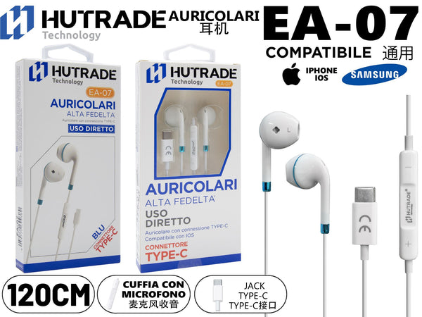 EA-07 AURICOLARE PER CELLULARE ATTACCO TYPE-C COMPATIBILE IOS