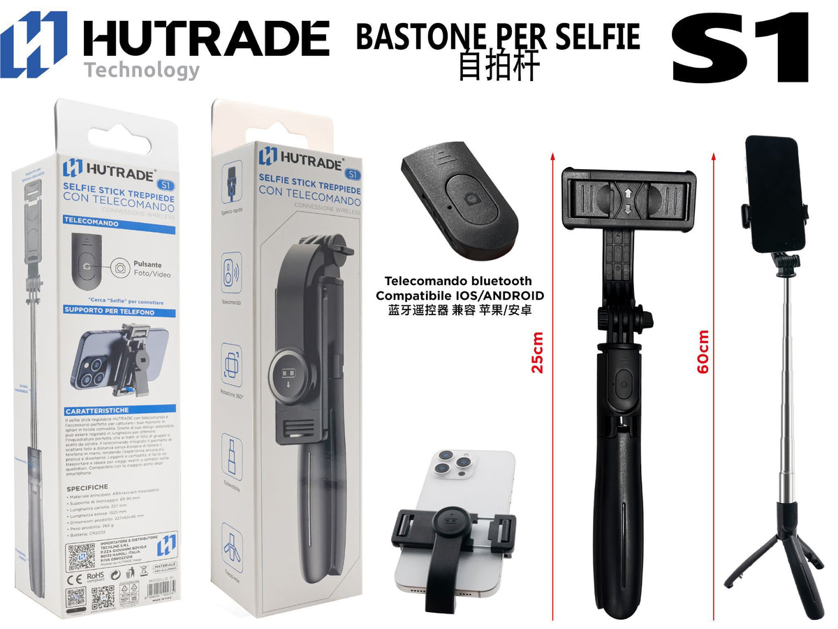S1 BASTONE SELFIE BLUETOOTH FUNZIONE TRIPIEDE