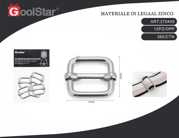 Fibbie scorrevoli GoolStar per tracolle, 5 pezzi