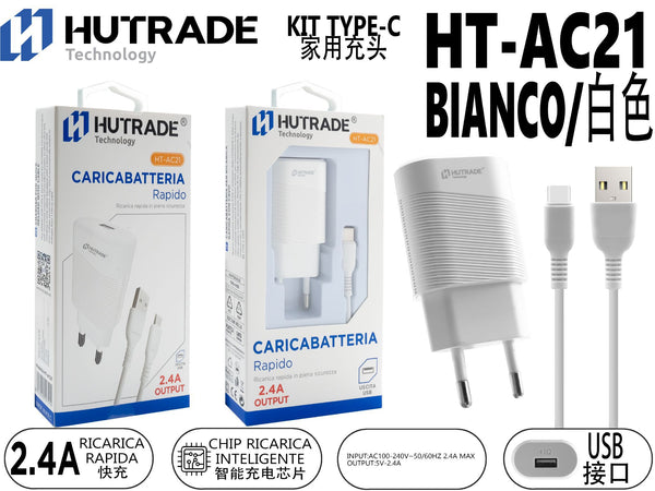 HT-AC21 CARICATORE COMPLETO PER TYPE-C 2.4A
