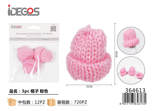 Cappellini decorativi in acrilico, 3 × 5 cm, 3 pezzi