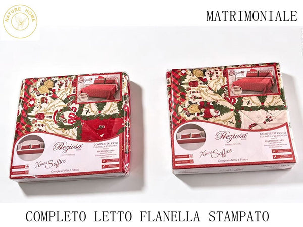 LENZUOLA FLANELLA NATALE PREZIOSA XMAS 2POSTI