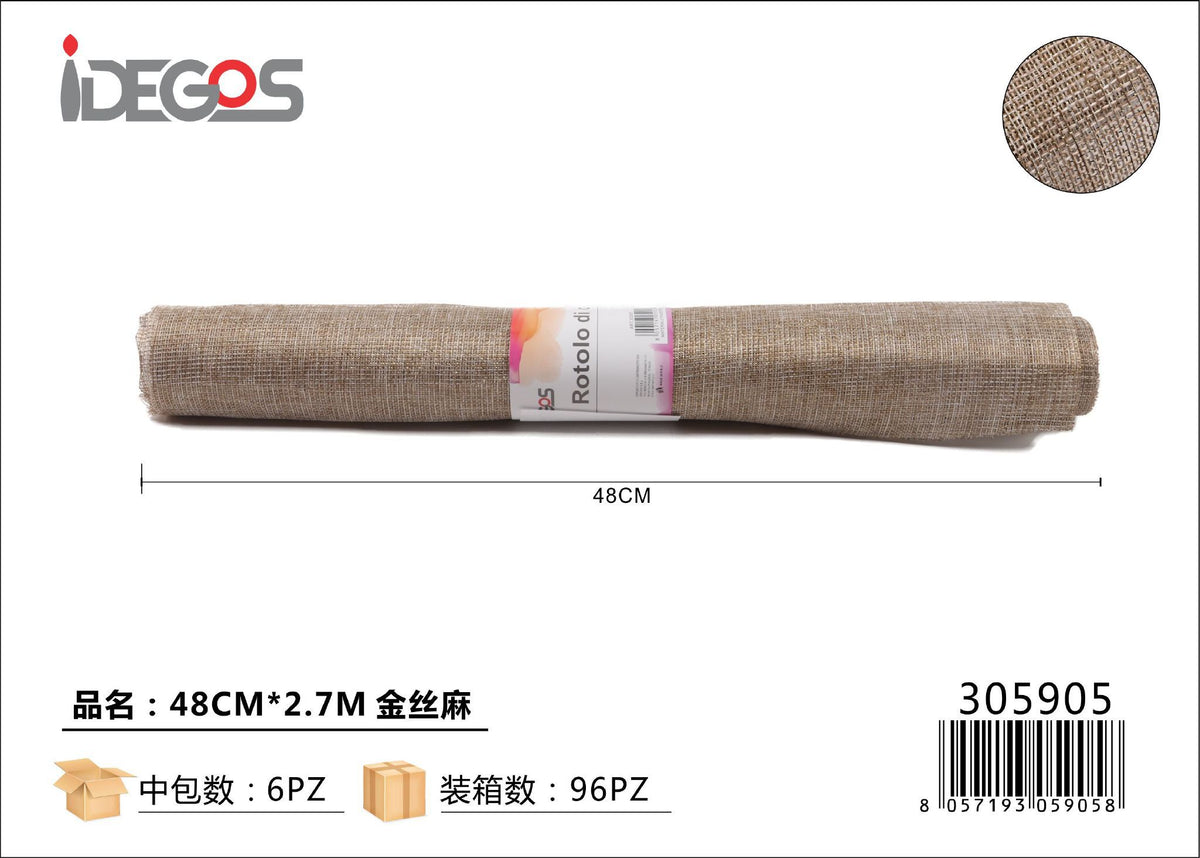 Tessuto decorativo con filo oro, larghezza 48 cm