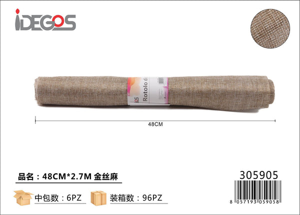 Tessuto decorativo con filo oro, larghezza 48 cm