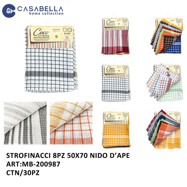 Strofinacci 8PZ 50X70 Nido D'ape
