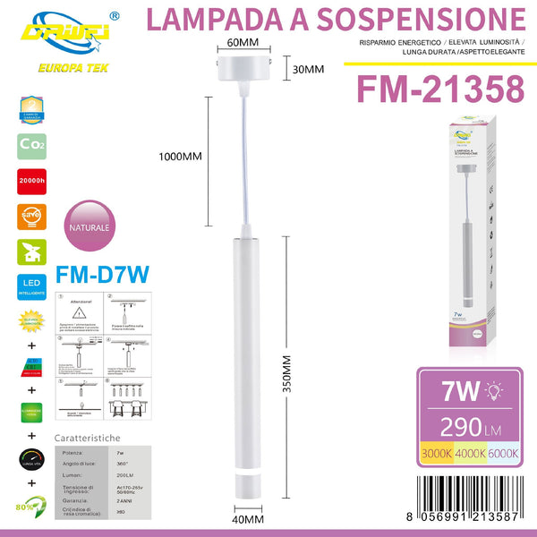 Lampada a sospensione — 7 W, 4000 K