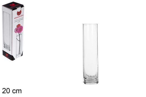 C.M VASO DI VETRO LUNGO LION 20CM