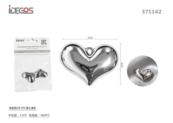 Set di 2 ciondoli a cuore